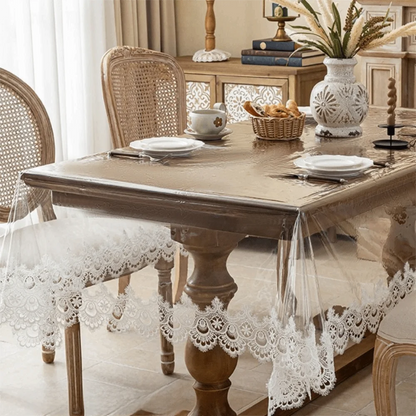 Nappe Transparente à Bords Dentelés Imperméable – Anti Taches