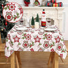 Nappe de Noël Blanche Étoilée – Nappe Carrée Imperméable et Anti Taches pour Repas de Fête