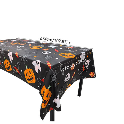 Nappe de Table Halloween Citrouille & Fantôme – Décoration Fête