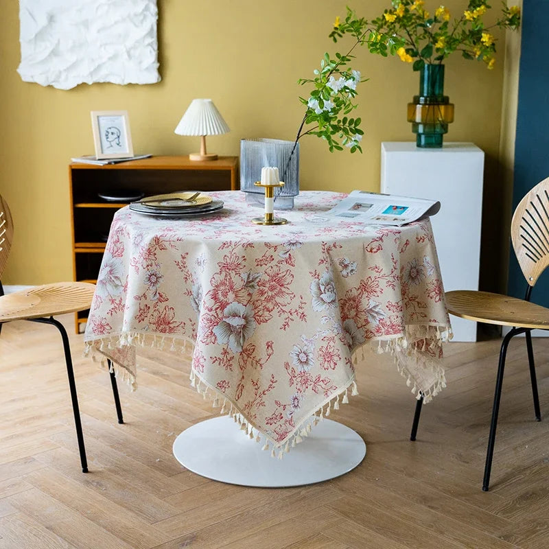 Nappe de Table Rectangulaire en Dentelle Blanche – Anti-Poussière