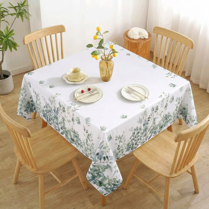 Nappe Carrée Blanche à Motifs Floraux – Imperméable et Réutilisable pour les Fêtes