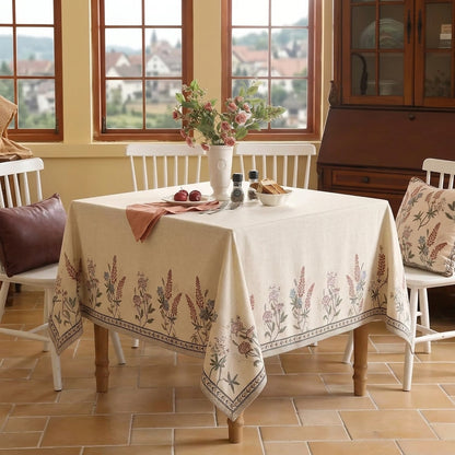 Nappe de Table Carrée à Motifs Floraux – Infroissable et Réutilisable pour Toutes Occasions