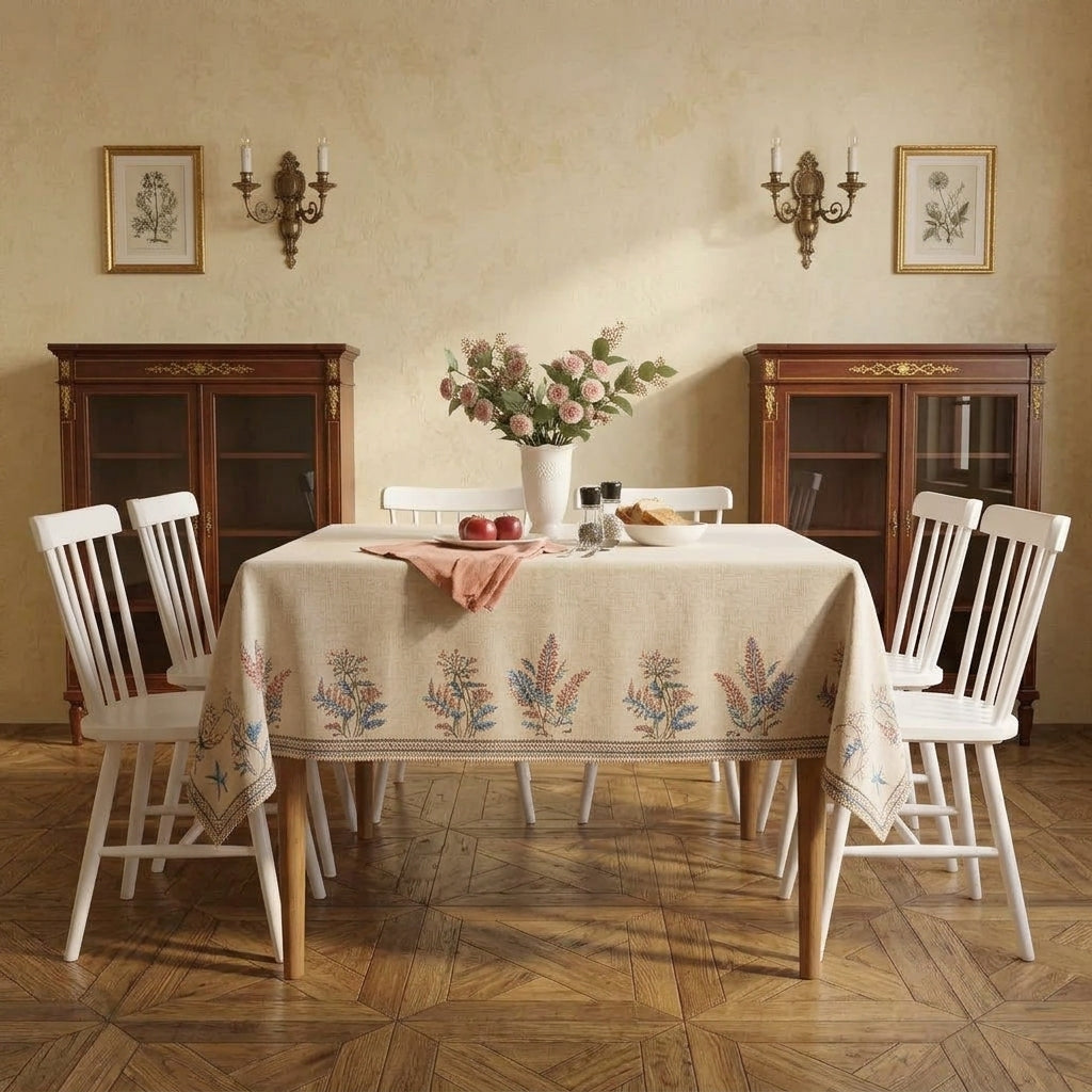 Nappe de Table Carrée à Motifs Floraux – Infroissable et Réutilisable pour Toutes Occasions