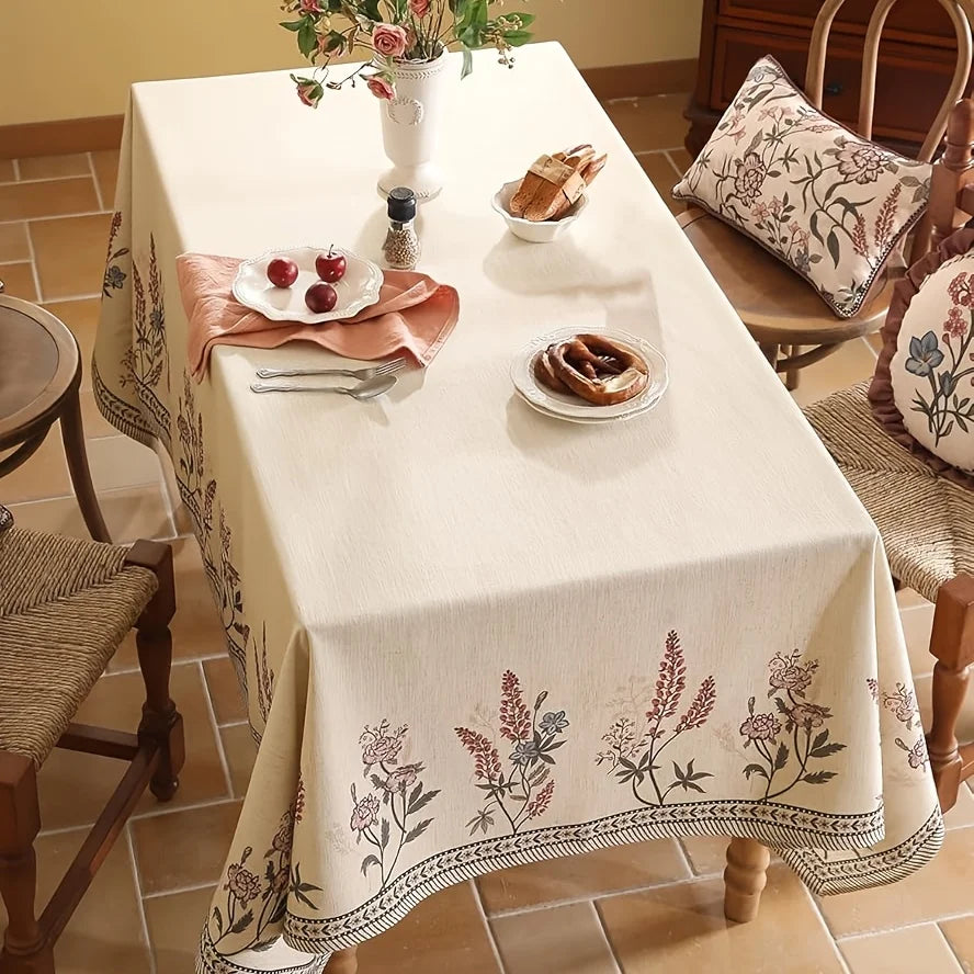 Nappe de Table Rectangulaire à Motifs Floraux – Infroissable et Réutilisable pour Toutes Occasions