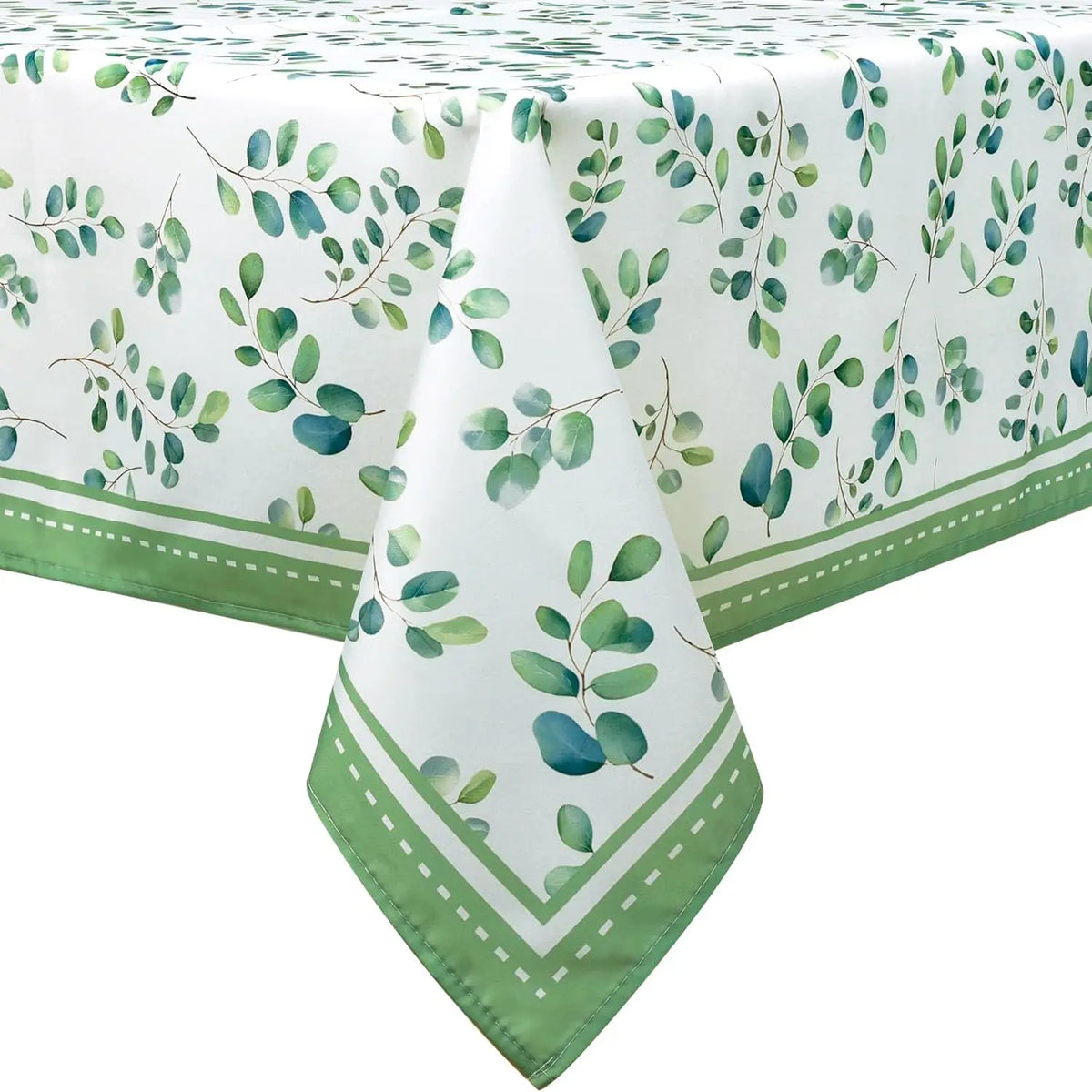 Nappe Rectangulaire Vert Eau à Motif Champêtre – Imperméable et Réutilisable pour les Fêtes