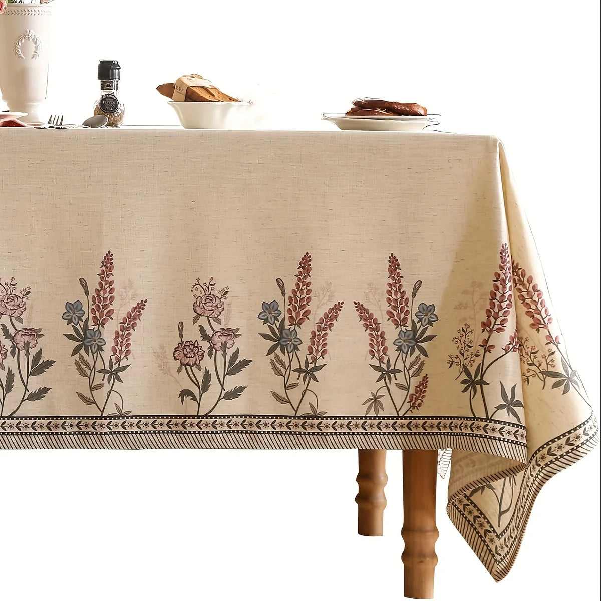 Nappe de Table Rectangulaire à Motifs Floraux – Infroissable et Réutilisable pour Toutes Occasions