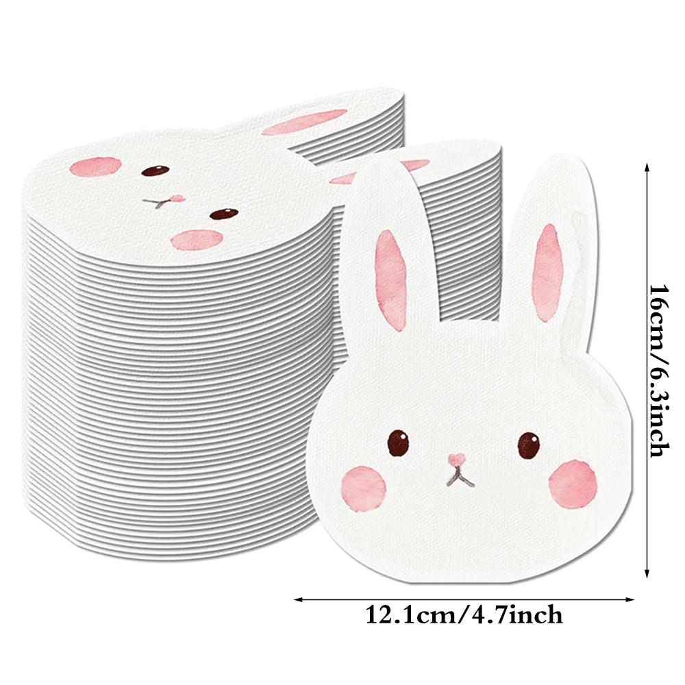 Serviettes Jetables en Papier Lapin – Décoration de Table pour Pâques & Fêtes