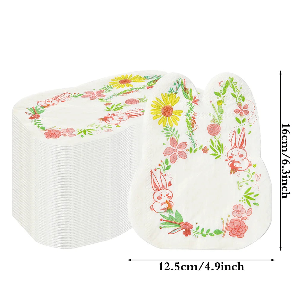 Serviettes Jetables en Papier Lapin – Décoration de Table pour Pâques & Fêtes
