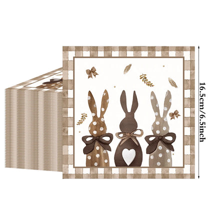 Serviettes Jetables en Papier Lapin – Décoration de Table pour Pâques & Fêtes