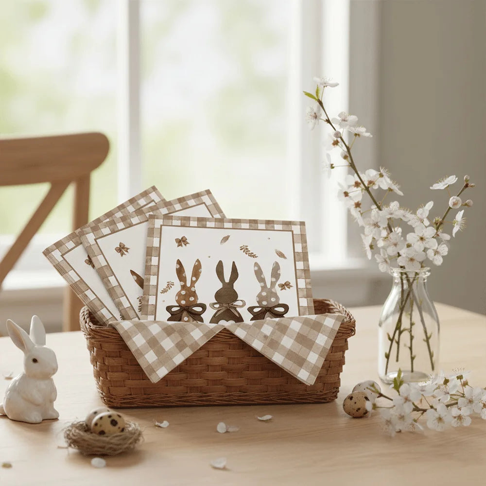 Serviettes Jetables en Papier Lapin – Décoration de Table pour Pâques & Fêtes