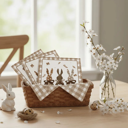 Serviettes Jetables en Papier Lapin – Décoration de Table pour Pâques & Fêtes