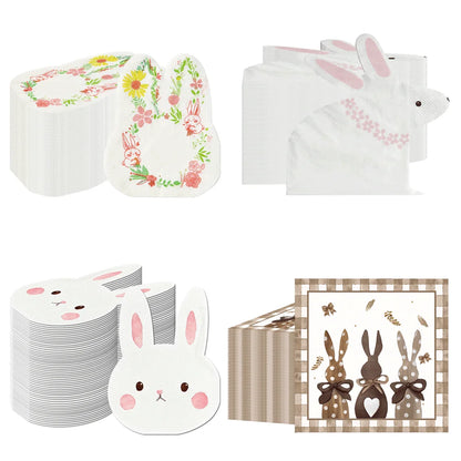 Serviettes Jetables en Papier Lapin – Décoration de Table pour Pâques & Fêtes