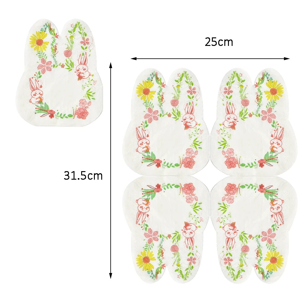 Serviettes Jetables en Papier Lapin – Décoration de Table pour Pâques & Fêtes