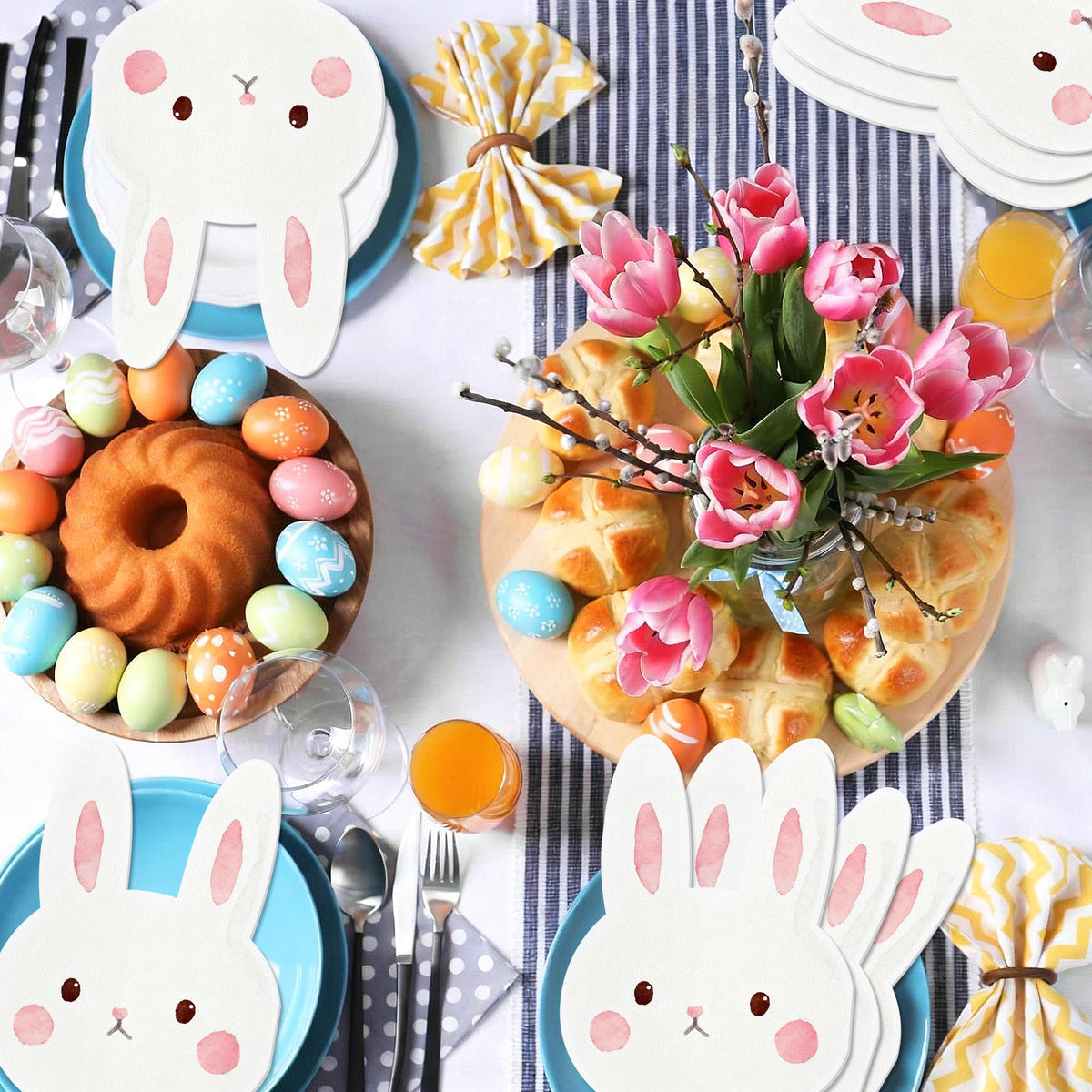 Serviettes Jetables en Papier Lapin – Décoration de Table pour Pâques & Fêtes