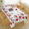 Nappe Rectangulaire de Noël Blanche Poinsettia – Imperméable et Réutilisable pour les Fêtes