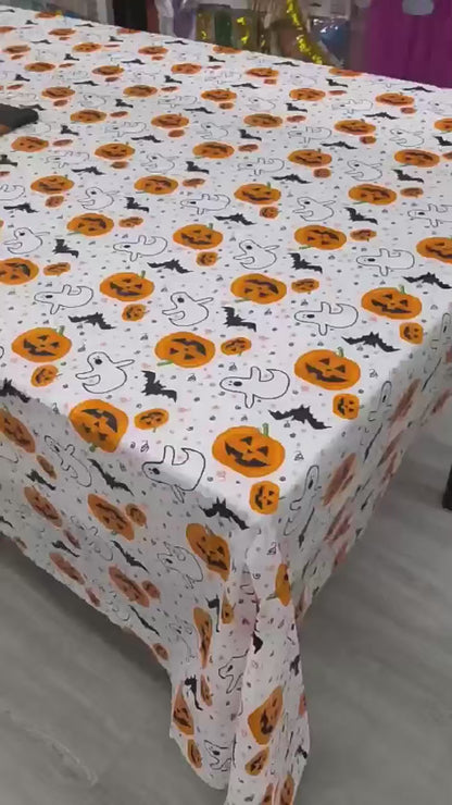 Nappe de Table Halloween Citrouille & Fantôme – Décoration Fête